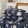 Grey Floral Bedding Set Queen Cotton Duvet Cover Botanical Reversible