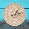 Whitehall Products Crab Sealife Clock, Limestone