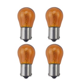 Small Stones 4PCS 1156NA -1056-7507 -12496 -BAU15S -12V PY21W Halogen Bulb Universal Automotive Turn Signal lamp (Amber, BAU15S)