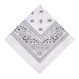 Bandana for Men and Women, Headscarves for Women, Bandanas Scarf, Bandana Head Scarf, for Unisex Scarf, Headwear, Hair, Scarf, Paisley Pattern, Bandana Headscarf, White, Neckerchief (55 x 55 cm),
