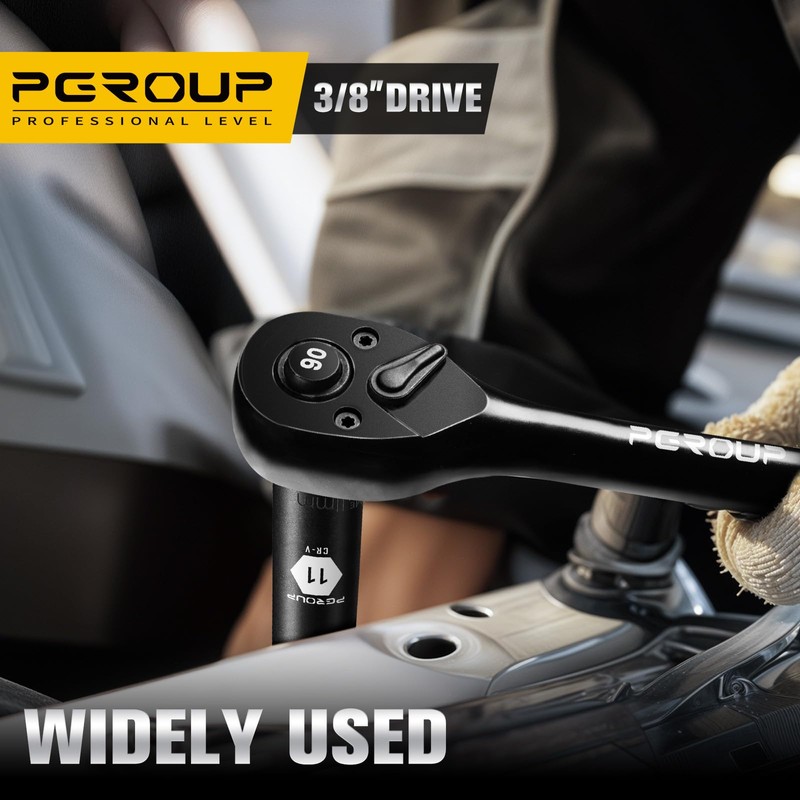 PGROUP 3/8” Drive Deep Impact Socket, Metric(11mm socket), 6-Point, Cr-V