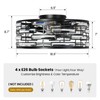 Linour Crystal Caged Ceiling Fan with Light, 18.9'' Flush Mount