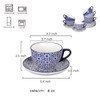 Selamica Ceramic 8 oz Cappuccino Cup Set with Saucers, Espresso