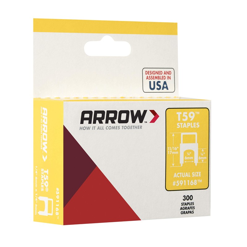 Arrow 591168 Genuine T59 Steel 1/4-Inch by 1/4 Crown Width
