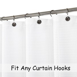 Grey Ombre Waffle Weave Shower Curtain Water Resistant Decorative Gradient Print Bathroom Spa Hotel Fabric Shower Curtain Liner with 12 Grommets(Cream White/Gray, 70"x72")