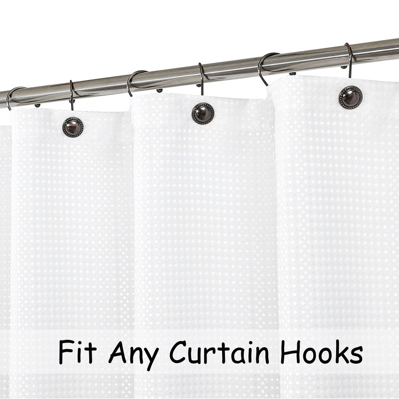 Grey Ombre Waffle Weave Shower Curtain Water Resistant Decorative Gradient