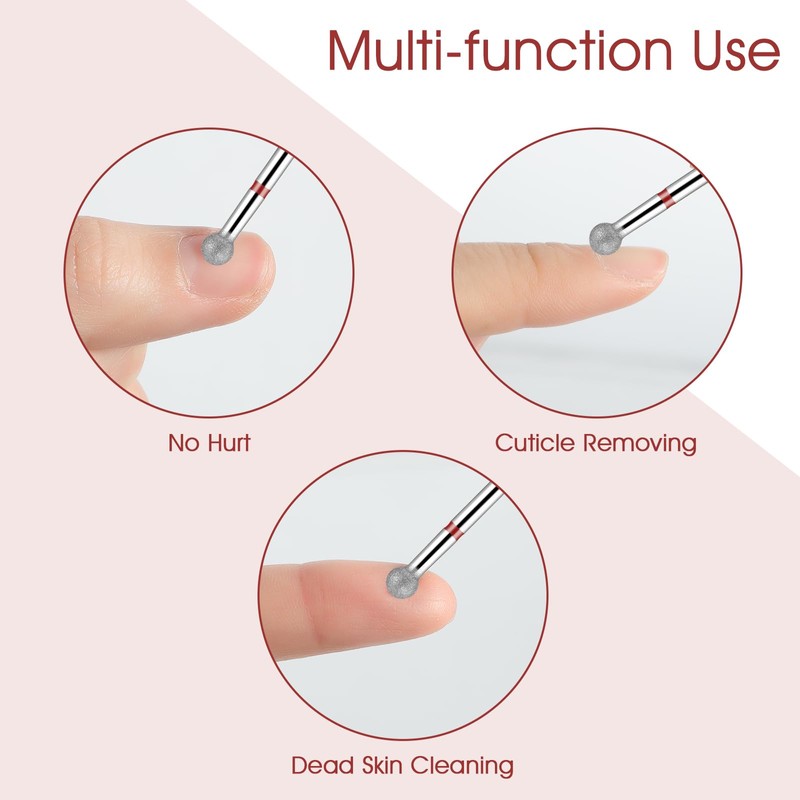 WLLHYF Nail Drill Bits, Ball Shape Nail Cleaner Professional Stainless
