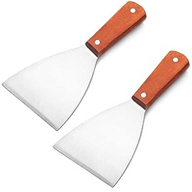 2 piezas de acero inoxidable inclinado parrilla parrilla espátula raspador Diner hoja plana recta