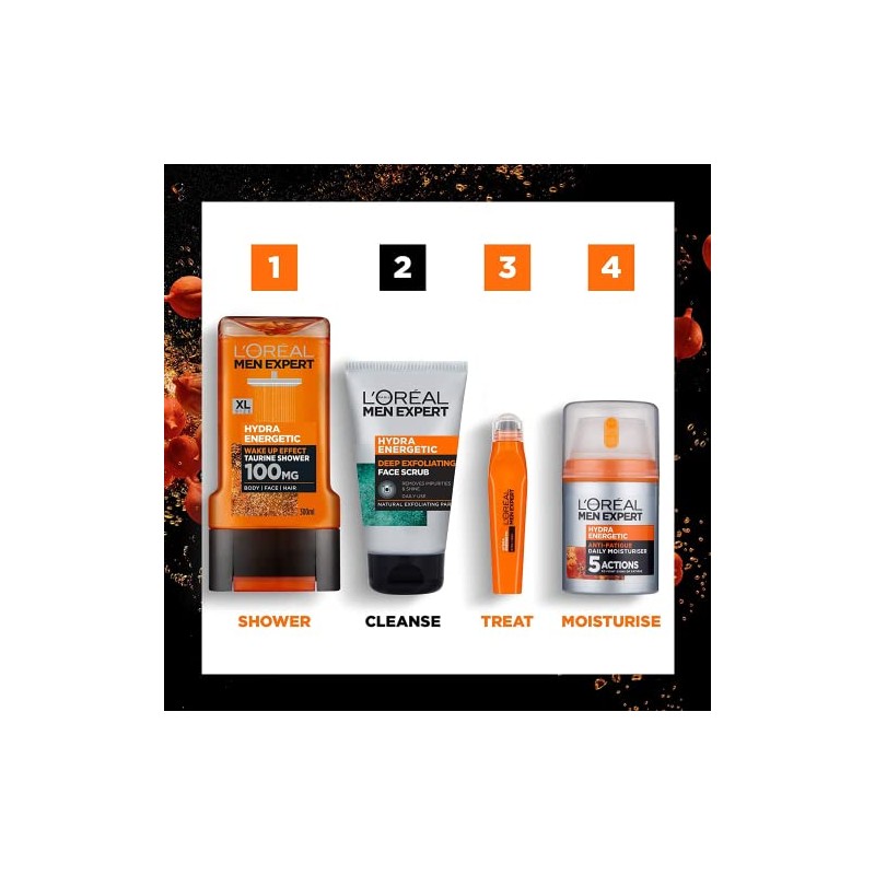 L'Oreal Men Expert Hydra Energetic, Exfoliante facial profundo., 100 ml