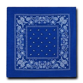 Kaiser Collection Double Sided Paisley Bandanas (1 Dozen), Royal