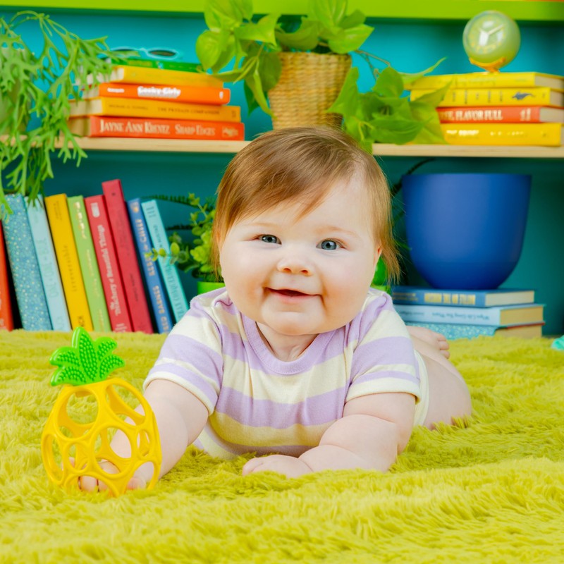 Bright Starts Oball Easy Grasp Pineapple Teether Toy, Hold My