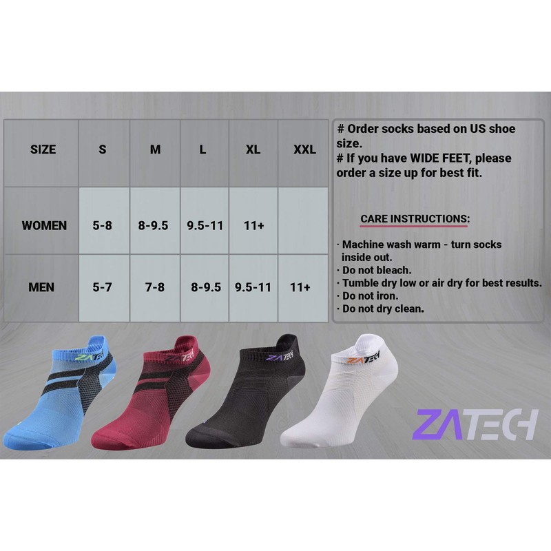 ZaTech Low Cut Athletic Sock, Short Running Compression Plantar Fasciitis