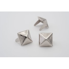 Pyramid Studs - Size 10 - Ideally used for Denim and Leather Work - Classic Two-Prong Studs - Silver Colored - Pack of 100 studs and spikes