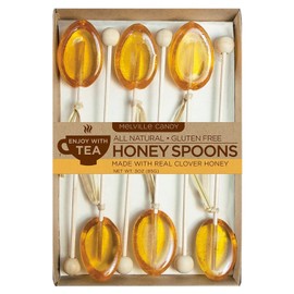 Melville Candy All Natural Tea Honey Spoons & Lollipops Gift Box (Clover Honey Tea Spoons)