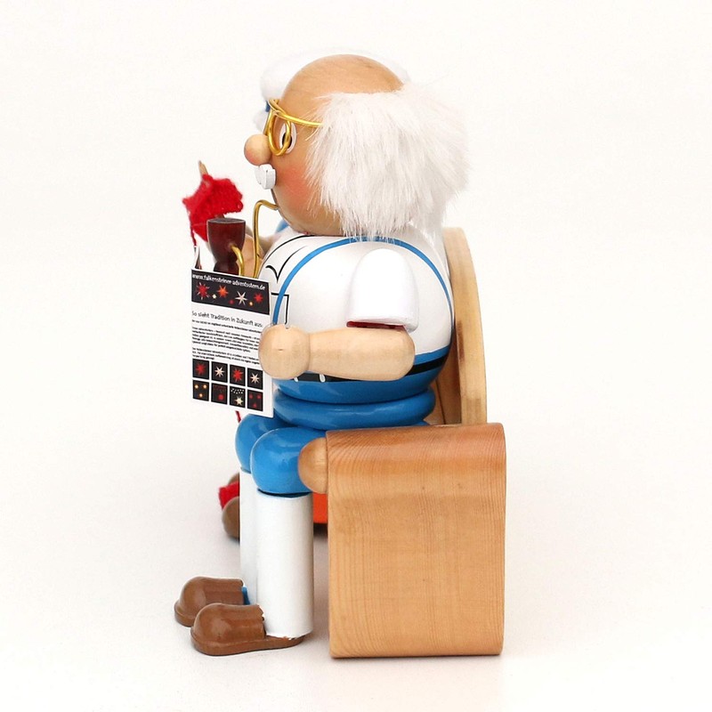 Dekohelden24 Wooden Incense Figurine Grandma and Grandpa on Sofa, Dimensions