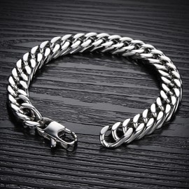 Men Titanium Steel Bracelet Fashionable Classic Elegant Bracelet Jewelry Accessory Birthday Gift 8.3 X 0.4in