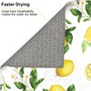Lemon And Leaves Dish Drying Mat, Highly Absorbent Microfiber Kitchen