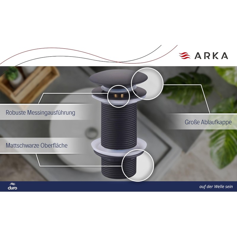 DURO Click-Clack Valve, Effortless Functionality for the Sink, Pop Up