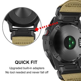 TRUMiRR Rugged Nylon Watch Band for Garmin Fenix 8 51mm / 7X / 6X Pro / 5X Plus, 26mm Quick Fit Strap for Instinct 3 Solar 50mm / Epix Pro 51mm / Enduro 3