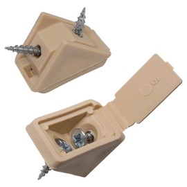 (Pack of 20 pcs) Beige Shelf Brackets 20 x 20 mm, Furniture Corner Joints, 90 Degree Plastic Corner Brace Joint, Right Angle, Screws Included (20, Beige)