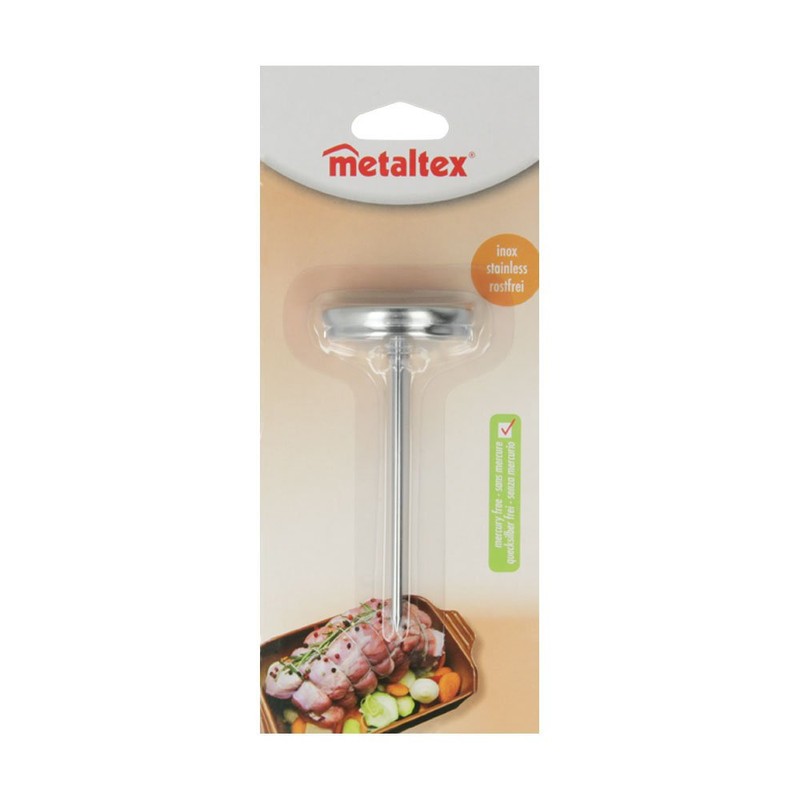 Metaltex Meat Thermometer, Stainless Steel Silver, 5.3 x 9.5 x