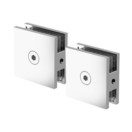 Bathlink Polished Chrome Glass Clamp for Bathroom, 2PCS Shower Glass Clamp for 1/4" to 1/2"(6-12mm) Tempered Glass, U-Clamp for Shower Door