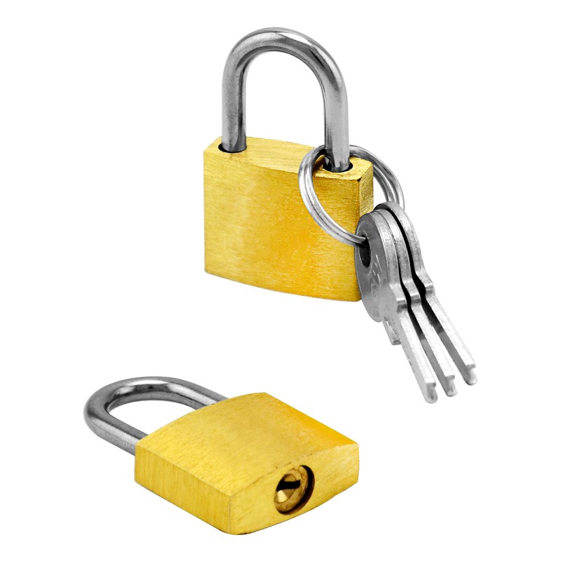 QWORK® 5pcs Mini Padlocks with Key Luggage Lock Small Brass