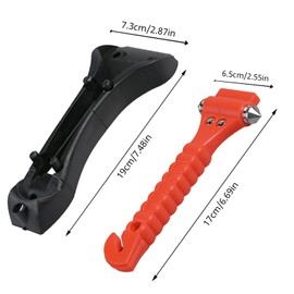 OWLMATE Pack of 3 Seat Belt Cutter Emergency Hammer Car with Seat Belt Cutter for Car, Bus, Car, Truck