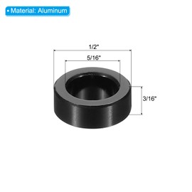 PATIKIL M8 Aluminum Spacer, 5 Pieces Metal Spacer Aluminum 5/16" ID x 1/2" OD x 3/16" L Aluminum Spacer for 5/16" or M8 Screw Bolt