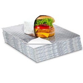 100-Pack 13.8x13.8-Inch Aluminum Foil Sheets for Food Wrapping, Heavy Duty Sandwich Wrapping Paper, Burrito Wraps, Foil Sheets & Tin Paper