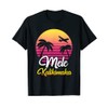 Mele Kalikimaka Shirt Christmas Retro 80s Sunset Hawaiian T-Shirt, black