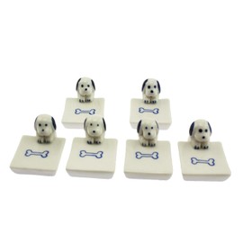 speed mao Cute Gazing Dog Ceramic Chopsticks Rest, Cute, Set of 6 (Dog)