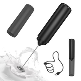 Ovetedot Milk Frother Handheld Rechargeable, Frother Wand with Storage Cover, Drink Mixer and Foamer for Coffee, Electric Whisk for Latte, Cappuccino, Matcha, Hot Chocolate, Protein Powder