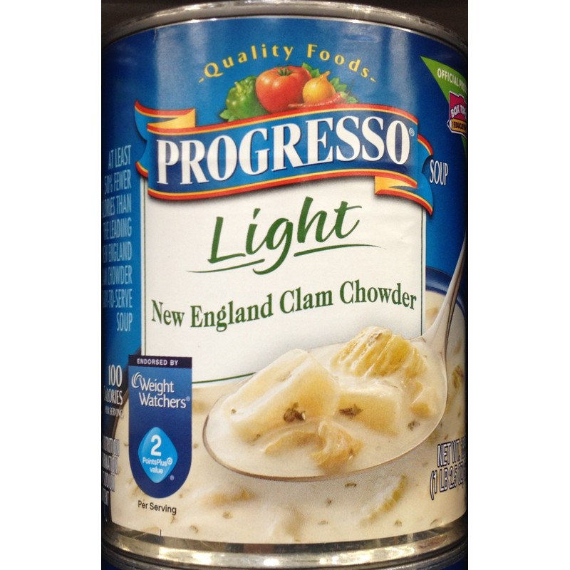 Progresso Soup NEW ENGLAND CLAM CHOWDER Light 18.5oz (5 Cans)
