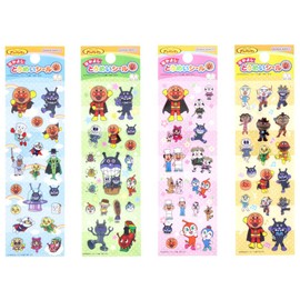 Sun-Star Stationery Anpanman Good Friends Transparent Stickers 4-Piece Set