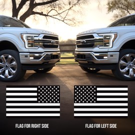 Factory Crafts Universal American Flag Black and White Graphics Kit Vinyl Decal Wrap - Pair of 5 inch x 3 inch Stickers