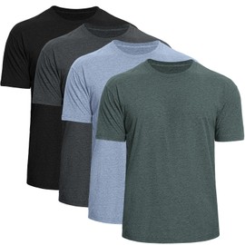 Iseasoo Men's Crew Neck T-Shirts,4 Pack Classic Tees,Cotton Short Sleeve Comfort Cotton Jersey for Men(2XL)