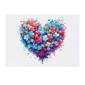 'Forget Me Not Heart' Temporary Tattoo - Water Resistant, Skin-Safe, Non-Toxic Transfer (TO00074699)