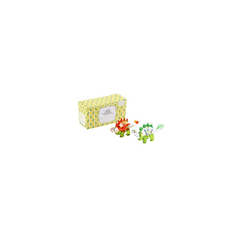 CGB Giftware | 2 Assorted Red/Green Glass Dinosaur Animal Ornament