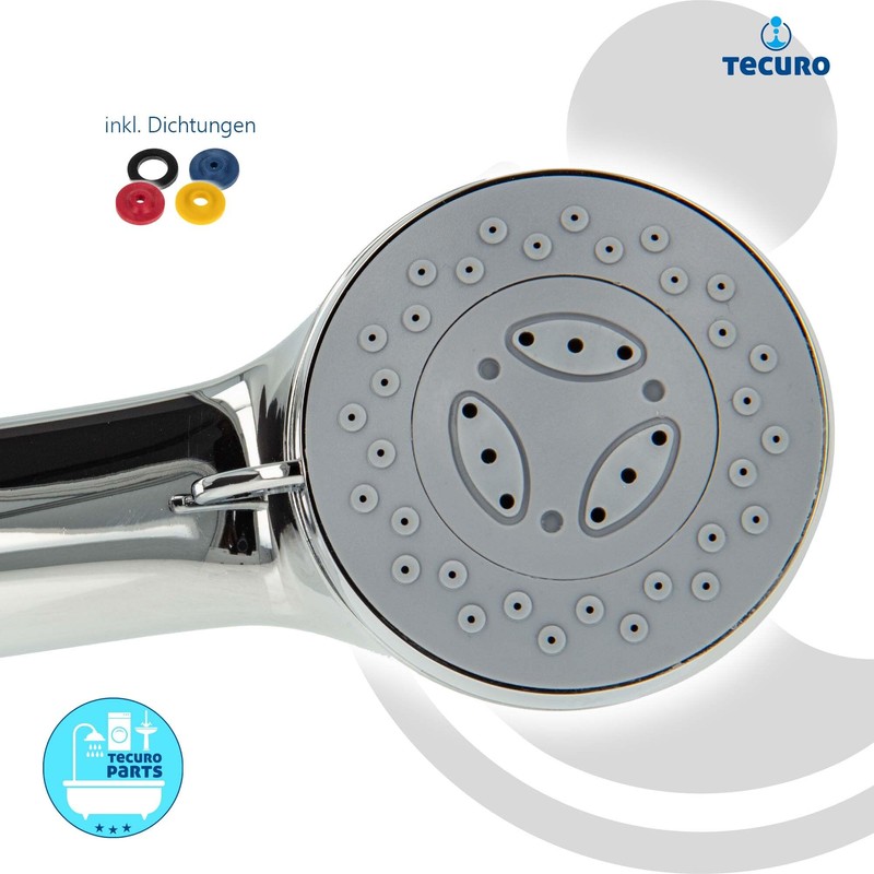 tecuro ew-easy Hand Shower with 3 Functions Diameter 69 mm
