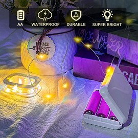 Aogist 16 FT 50 Led Fairy Lights 2 Pack Battery Operated Mini Battery Powered Copper Wire Starry Fairy Lights for Bedroom Christmas Parties Wedding Decoration(WarmWhite)