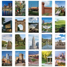 xtvinvm US City Columbus Ohio Travel Postcards from Around the World Vintage Postcard Pack for Mailing Business Christmas Holiday Birthday Postcards with Mailing Side Set of 20