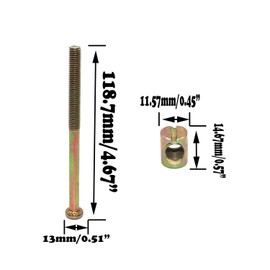 FGen 18pcs Children's Bed Accessories Bookcase Hexagonal Screws Hammer Head Screw Connector Hammer Nut M8-110mm