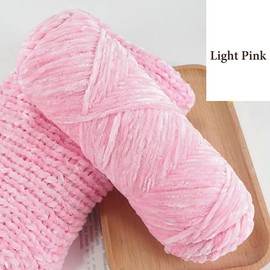 2pcs Yarn Velvet Knitting Yarn Soft Crochet Ball Craft Multi Colors, Ideal for Beginners, Kids Crafts (Light Pink)