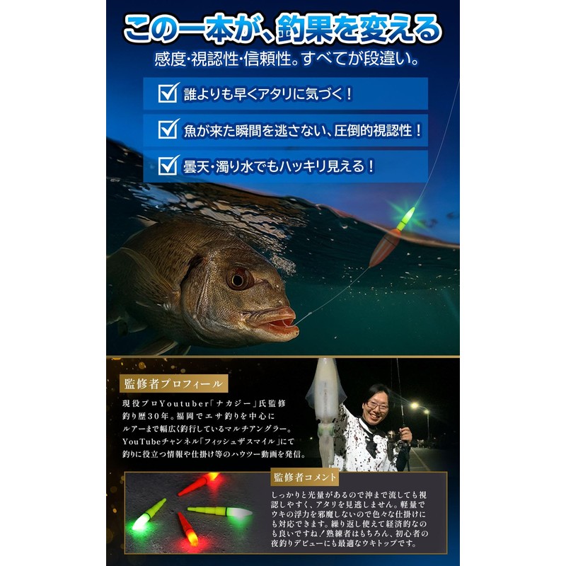 PLEAVIT Electric Float Top, Night Fishing, Light, Fishing Float, Sea