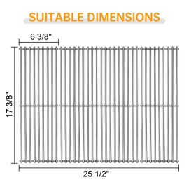 17 3/8" Stainless Steel Cooking Grid Grates Replace for Broil King Baron 440 320 340 420 440 S440 490 S320, 9221-64, Huntington 6023-89, 6020-54, 6020-57, 2122-64，4 Pack grate For Broil Grill Parts