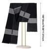 Dxhycc Mens Scarf Black and Gray Striped Scarf Winter Cashmere