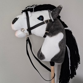 Hobby Horse Pinto A3 | Realistic Toy Horse on a Stick | Black and White Hobbyhorse