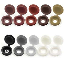 200 Pieces Hinged Screw Cover Caps, Fold Screw Snap Covers Washer Flip Tops, Colorful Screw Cap Covers (10 Colors)