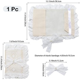 craspire Weißer Buchumschlag Aus Spitze Buchschutz Aus Stoff Passend Für A5 Notizbücher Polyestergewebe Schleife Blume Wiederverwendbar Waschbar Weiche Hülle Zubehör Für Lehrbücher Notizbücher